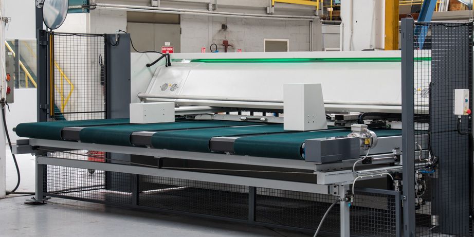 tapis convoyeur arriere cisaille avec retour tole avant